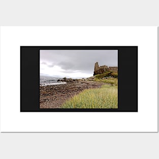 Dunure Castle and Beach, Scotland Posters and Art